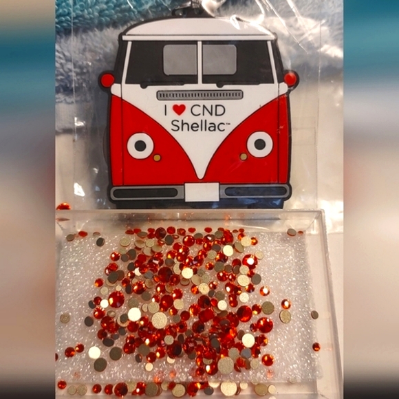 Cnd Other - Orange NAIL ART Crystals, Shellac Key Chain & Gel Polish Remover Finger Caps